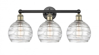 Athens Deco Swirl - 3 Light - 26 inch - Black Antique Brass - Bath Vanity Light (3442|616-3W-BAB-G1213-8)