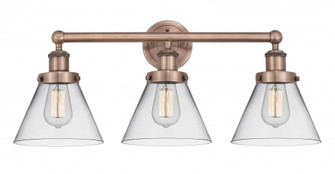 Cone - 3 Light - 26 inch - Antique Copper - Bath Vanity Light (3442|616-3W-AC-G42)