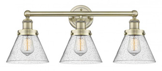Cone - 3 Light - 26 inch - Antique Brass - Bath Vanity Light (3442|616-3W-AB-G44)