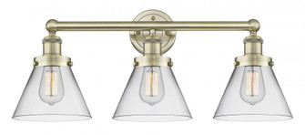 Cone - 3 Light - 26 inch - Antique Brass - Bath Vanity Light (3442|616-3W-AB-G42)