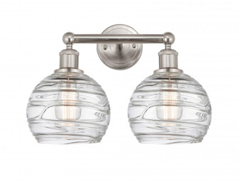 Athens Deco Swirl - 2 Light - 17 inch - Satin Nickel - Bath Vanity Light (3442|616-2W-SN-G1213-8)