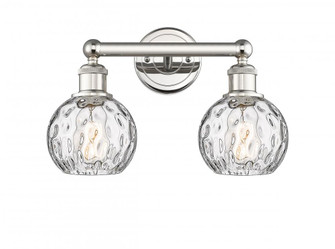 Athens Water Glass - 2 Light - 15 inch - Polished Nickel - Bath Vanity Light (3442|616-2W-PN-G1215-6)