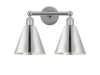 Berkshire - 2 Light - 17 inch - Polished Chrome - Bath Vanity Light (3442|616-2W-PC-MBC-8-PC)