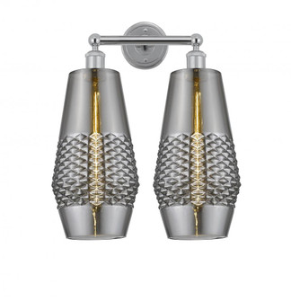 Windham - 2 Light - 16 inch - Polished Chrome - Bath Vanity Light (3442|616-2W-PC-G683-7)