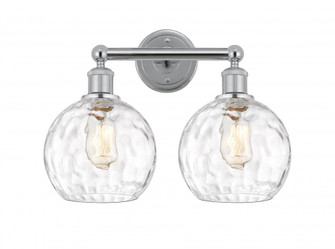Athens Water Glass - 2 Light - 17 inch - Polished Chrome - Bath Vanity Light (3442|616-2W-PC-G1215-8)