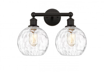 Athens Water Glass - 2 Light - 17 inch - Oil Rubbed Bronze - Bath Vanity Light (3442|616-2W-OB-G1215-8)