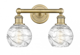 Athens Deco Swirl - 2 Light - 15 inch - Brushed Brass - Bath Vanity Light (3442|616-2W-BB-G1213-6)