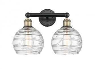 Athens Deco Swirl - 2 Light - 17 inch - Black Antique Brass - Bath Vanity Light (3442|616-2W-BAB-G1213-8)