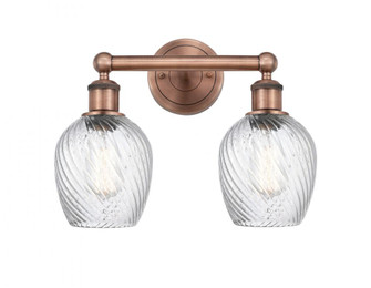 Salina - 2 Light - 15 inch - Antique Copper - Bath Vanity Light (3442|616-2W-AC-G292)