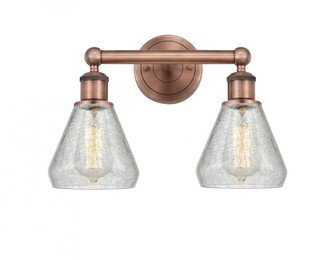 Conesus - 2 Light - 15 inch - Antique Copper - Bath Vanity Light (3442|616-2W-AC-G275)