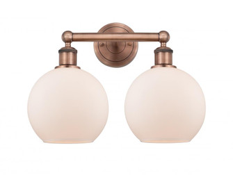 Athens - 2 Light - 17 inch - Antique Copper - Bath Vanity Light (3442|616-2W-AC-G121-8)