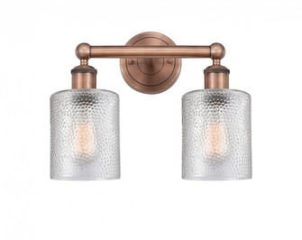 Cobbleskill - 2 Light - 14 inch - Antique Copper - Bath Vanity Light (3442|616-2W-AC-G112)