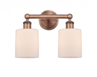 Cobbleskill - 2 Light - 14 inch - Antique Copper - Bath Vanity Light (3442|616-2W-AC-G111)