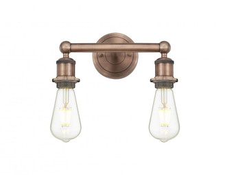 Edison - 2 Light - 11 inch - Antique Copper - Bath Vanity Light (3442|616-2W-AC)