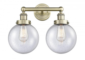 Beacon - 2 Light - 17 inch - Antique Brass - Bath Vanity Light (3442|616-2W-AB-G204-8)