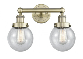 Beacon - 2 Light - 15 inch - Antique Brass - Bath Vanity Light (3442|616-2W-AB-G204-6)