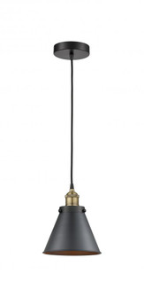 Appalachian - 1 Light - 8 inch - Black Antique Brass - Cord hung - Mini Pendant (3442|616-1PH-BAB-M13-BK)