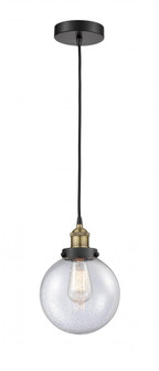 Beacon - 1 Light - 8 inch - Black Antique Brass - Cord hung - Mini Pendant (3442|616-1PH-BAB-G204-8)