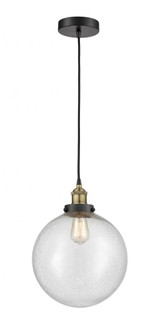 Beacon - 1 Light - 12 inch - Black Antique Brass - Cord hung - Mini Pendant (3442|616-1PH-BAB-G204-12)