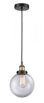 Beacon - 1 Light - 8 inch - Black Antique Brass - Cord hung - Mini Pendant (3442|616-1PH-BAB-G202-8)