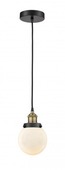 Beacon - 1 Light - 6 inch - Black Antique Brass - Cord hung - Mini Pendant (3442|616-1PH-BAB-G201-6)