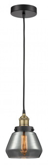 Fulton - 1 Light - 7 inch - Black Antique Brass - Cord hung - Mini Pendant (3442|616-1PH-BAB-G173)