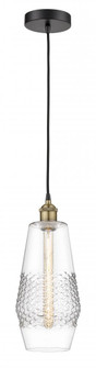 Windham - 1 Light - 7 inch - Black Antique Brass - Cord hung - Mini Pendant (3442|616-1P-BAB-G682-7)