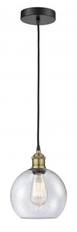 Athens - 1 Light - 8 inch - Black Antique Brass - Cord hung - Mini Pendant (3442|616-1P-BAB-G124-8)