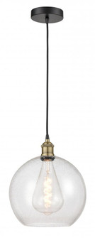 Athens - 1 Light - 12 inch - Black Antique Brass - Cord hung - Mini Pendant (3442|616-1P-BAB-G124-12)