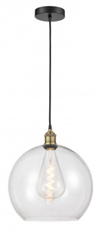 Athens - 1 Light - 14 inch - Black Antique Brass - Cord hung - Pendant (3442|616-1P-BAB-G122-14)