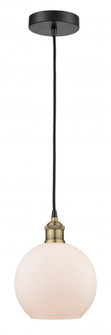 Athens - 1 Light - 8 inch - Black Antique Brass - Cord hung - Mini Pendant (3442|616-1P-BAB-G121-8)
