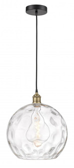 Athens Water Glass - 1 Light - 13 inch - Black Antique Brass - Cord hung - Pendant (3442|616-1P-BAB-G1215-14)