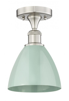 Plymouth - 1 Light - 8 inch - Satin Nickel - Semi-Flush Mount (3442|616-1F-SN-MBD-75-SF)