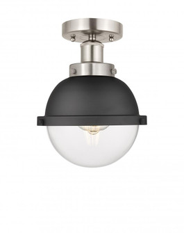 Edison - 1 Light - 7 inch - Satin Nickel - Semi-Flush Mount (3442|616-1F-SN-HFS-62-BK)
