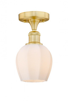 Norfolk - 1 Light - 6 inch - Satin Gold - Semi-Flush Mount (3442|616-1F-SG-G461-6)