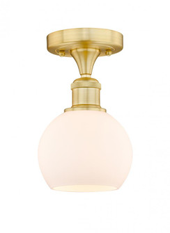Athens - 1 Light - 6 inch - Satin Gold - Semi-Flush Mount (3442|616-1F-SG-G121-6)