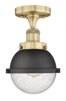 Edison - 1 Light - 7 inch - Brushed Brass - Semi-Flush Mount (3442|616-1F-BB-HFS-64-BK)