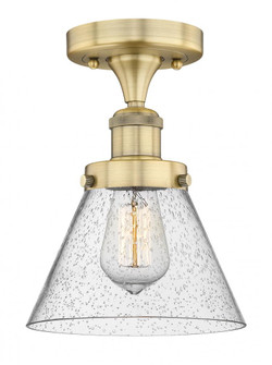 Cone - 1 Light - 8 inch - Brushed Brass - Semi-Flush Mount (3442|616-1F-BB-G44)