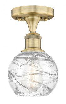 Athens Deco Swirl - 1 Light - 6 inch - Brushed Brass - Semi-Flush Mount (3442|616-1F-BB-G1213-6)