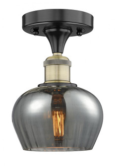 Fenton - 1 Light - 7 inch - Black Antique Brass - Semi-Flush Mount (3442|616-1F-BAB-G93)