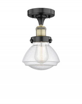 Olean - 1 Light - 7 inch - Black Antique Brass - Semi-Flush Mount (3442|616-1F-BAB-G324)