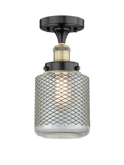 Stanton - 1 Light - 6 inch - Black Antique Brass - Semi-Flush Mount (3442|616-1F-BAB-G262)