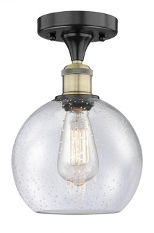 Athens - 1 Light - 8 inch - Black Antique Brass - Semi-Flush Mount (3442|616-1F-BAB-G124-8)