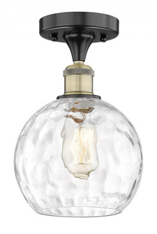 Athens Water Glass - 1 Light - 8 inch - Black Antique Brass - Semi-Flush Mount (3442|616-1F-BAB-G1215-8)