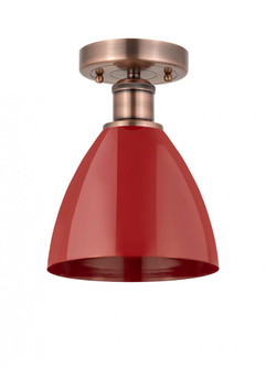Plymouth - 1 Light - 8 inch - Antique Copper - Semi-Flush Mount (3442|616-1F-AC-MBD-75-RD)