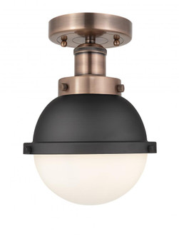 Edison - 1 Light - 7 inch - Antique Copper - Semi-Flush Mount (3442|616-1F-AC-HFS-61-BK)