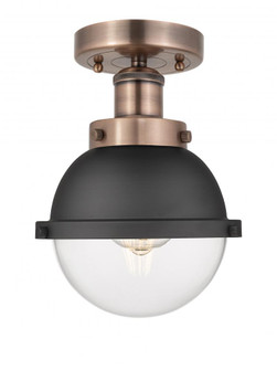 Edison - 1 Light - 7 inch - Antique Copper - Semi-Flush Mount (3442|616-1F-AC-HFS-62-BK)