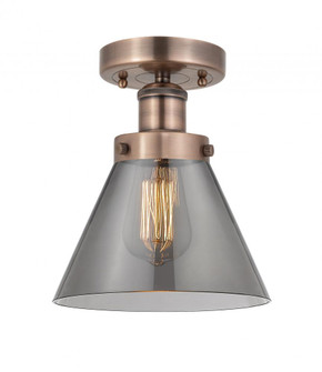 Cone - 1 Light - 8 inch - Antique Copper - Semi-Flush Mount (3442|616-1F-AC-G43)