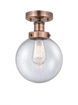 Beacon - 1 Light - 8 inch - Antique Copper - Semi-Flush Mount (3442|616-1F-AC-G204-8)