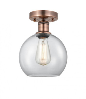 Athens - 1 Light - 8 inch - Antique Copper - Semi-Flush Mount (3442|616-1F-AC-G122-8)